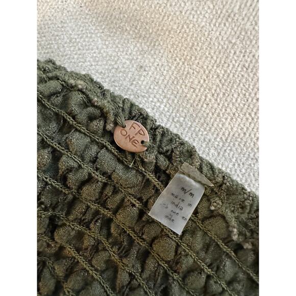 Free People One Olive Green Lace Strapless Bandeau Top – Size S/M - Picture 3 of 3